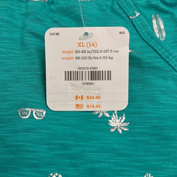 Gymboree green and silver summer shorts sz 14 w/pockets. BNWT - Picture 2 of 7